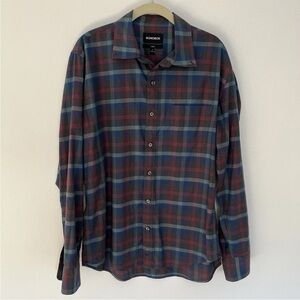 Bonobos Blue/Red Slim Fit Sz L Shirt Long Sleeve Multicolor Plaid Cotton *E23